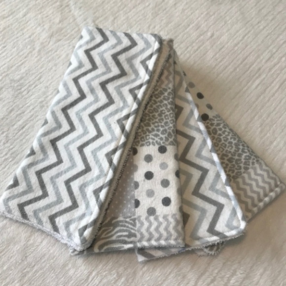 Baby Wash Cloth Set, Gray Washcloth Set - Picture 2 of 2